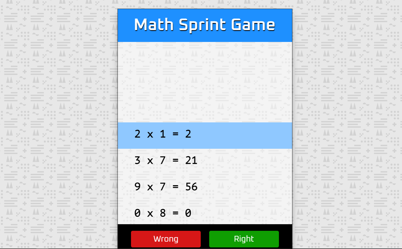 Math Sprint Game In JavaScript With Source Code