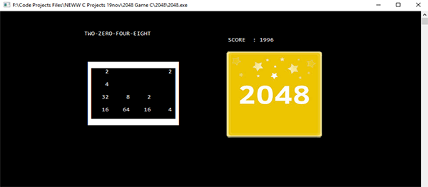 2048 Game In C Programming With Source Code