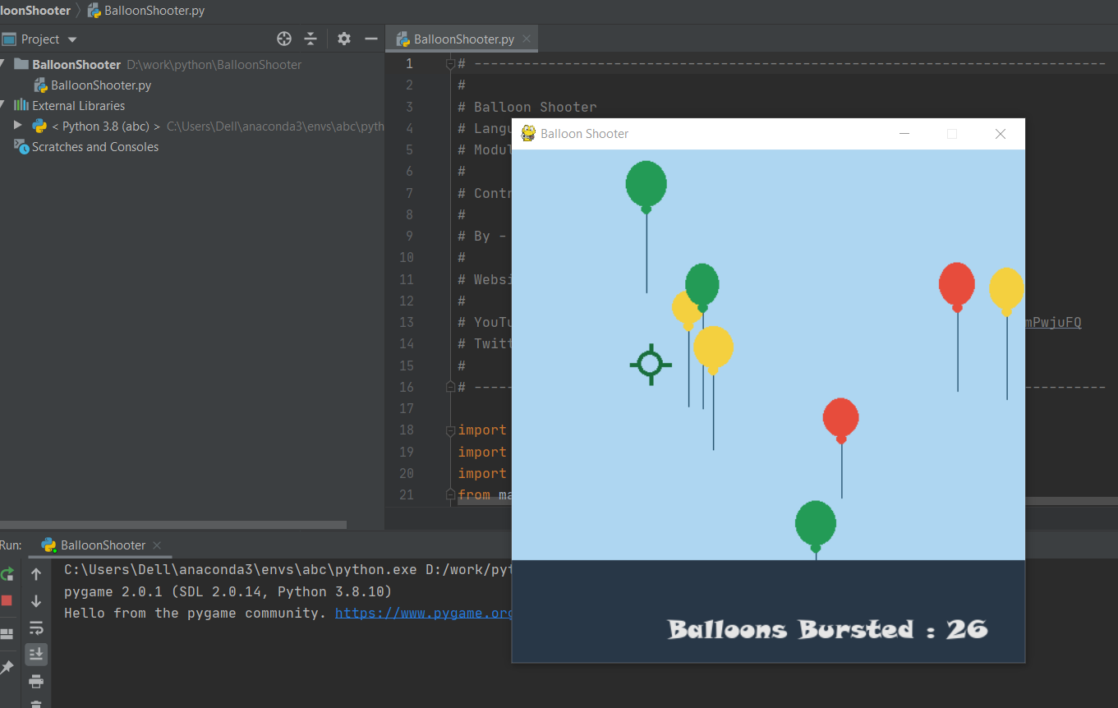Balloon Shooter Game In Python With Source Code_Feature Image