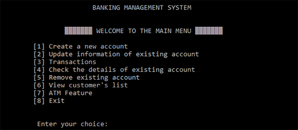 Bank Management System In C Programming With Source Code