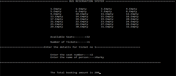 Bus Reservation System In C Programming With Source Code