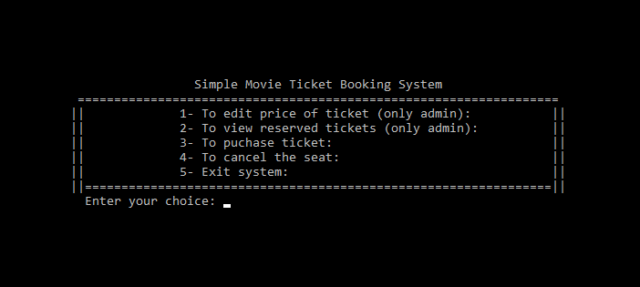 Simple Movie Ticket Booking System In C Programming With Source Code