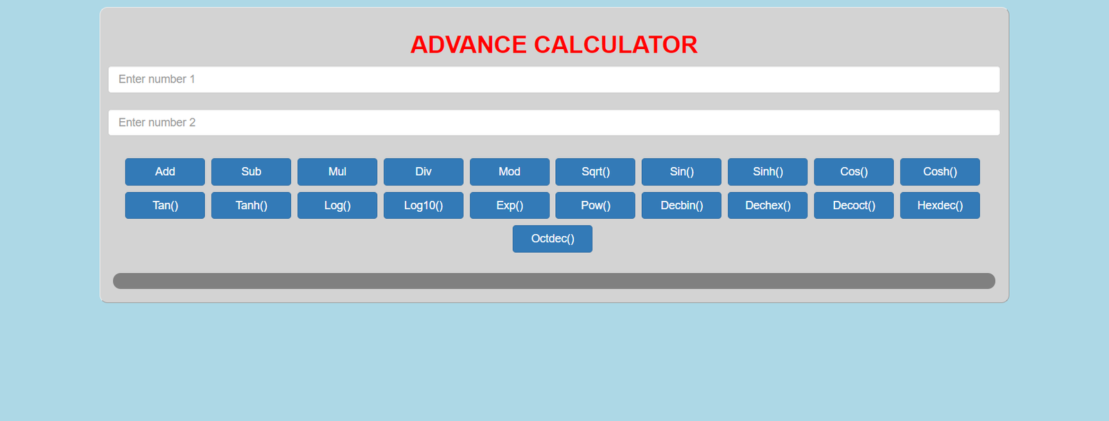Advance Calculator In PHP With Source Code