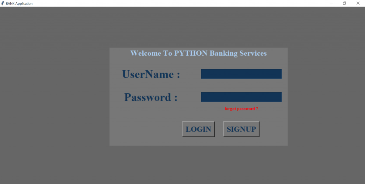 Bank Application In Python With Source Code