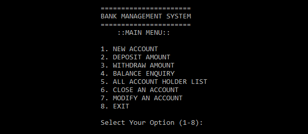 Bank Management System In C++ With Source Code