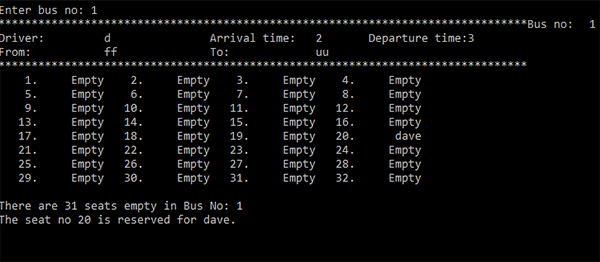 Bus Ticket Booking System In C++ With Source Code