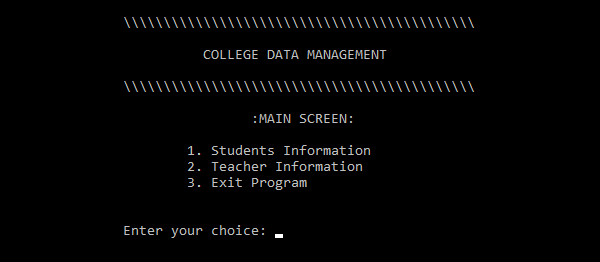 College Data Management System In C++ With Source Code