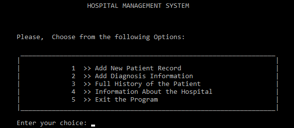 Hospital Management System In C++ With Source Codes