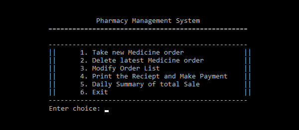 Pharmacy Management System In C++ With Source Code