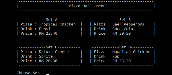 Pizza Ordering System In C++ With Source Code