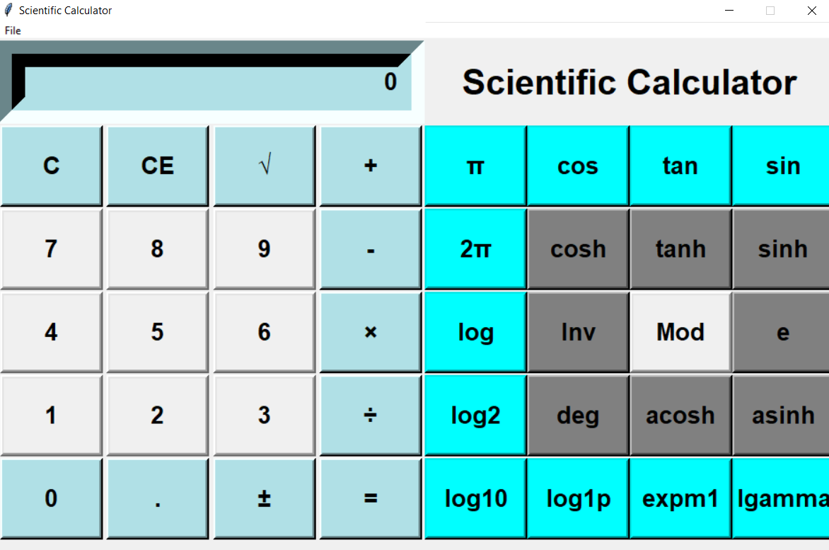 Scientific Calculator In Python With Source Code