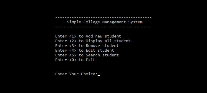 Simple College Management System In C++ With Source Code