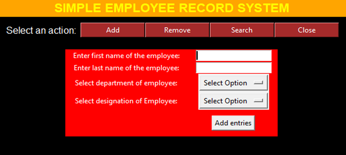 Simple Employee Record System In PYTHON With Source Code