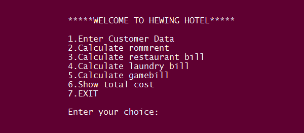 Simple Hotel Management System In PYTHON With Source Code