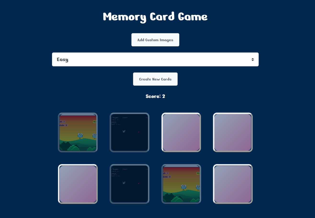Simple Memory Card Game In JavaScript With Source Code