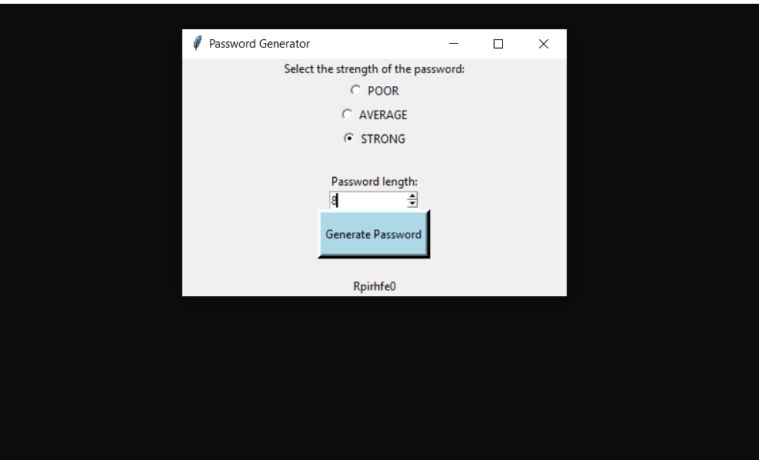 Simple Password Generator In Python With Source Code