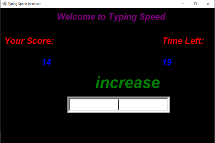 Typing speed In Python with Source code