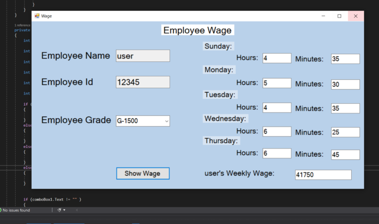 Employee Wage Calculator In C# With Source Code