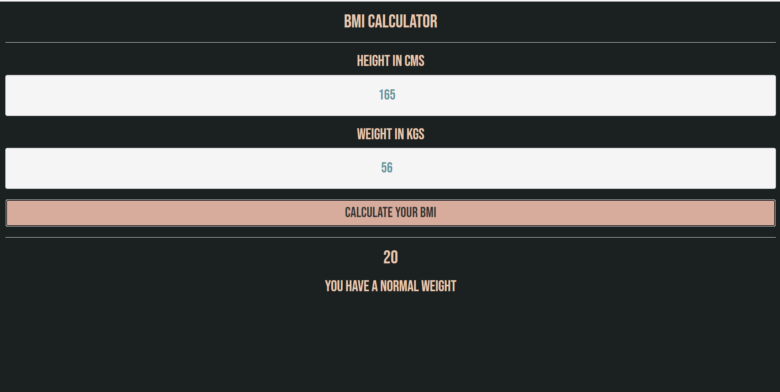 BMI Calculator App In JavaScript With Source Code