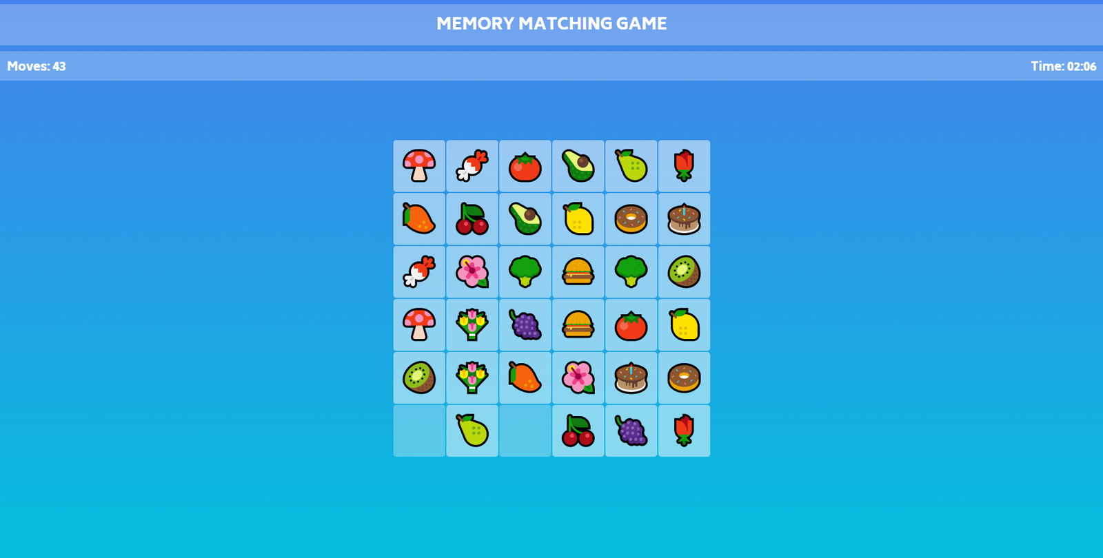 Memory Matching Game In JavaScript With Source Code