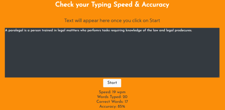Typing Speed Calculator In JavaScript With Source Code