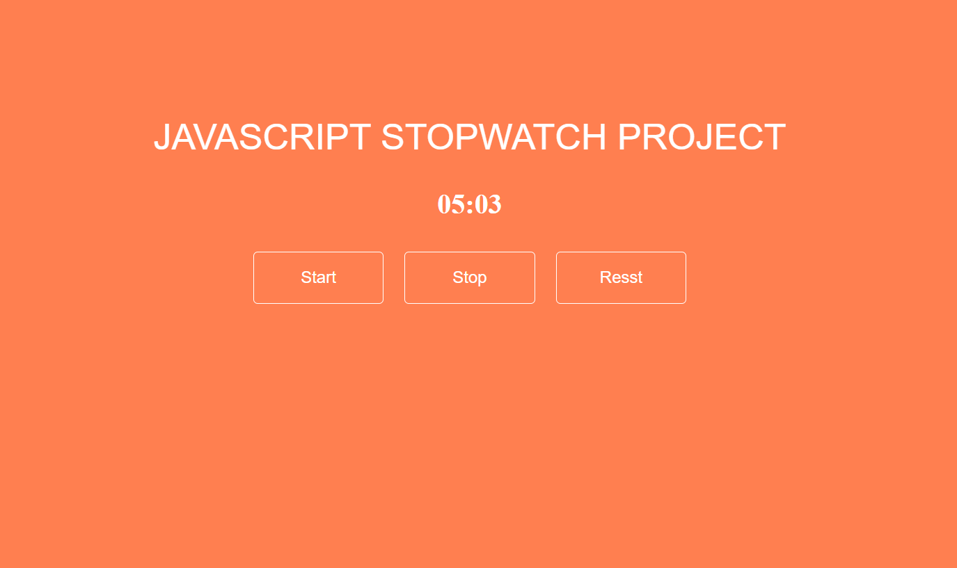 Stopwatch In JavaScript With Source Code