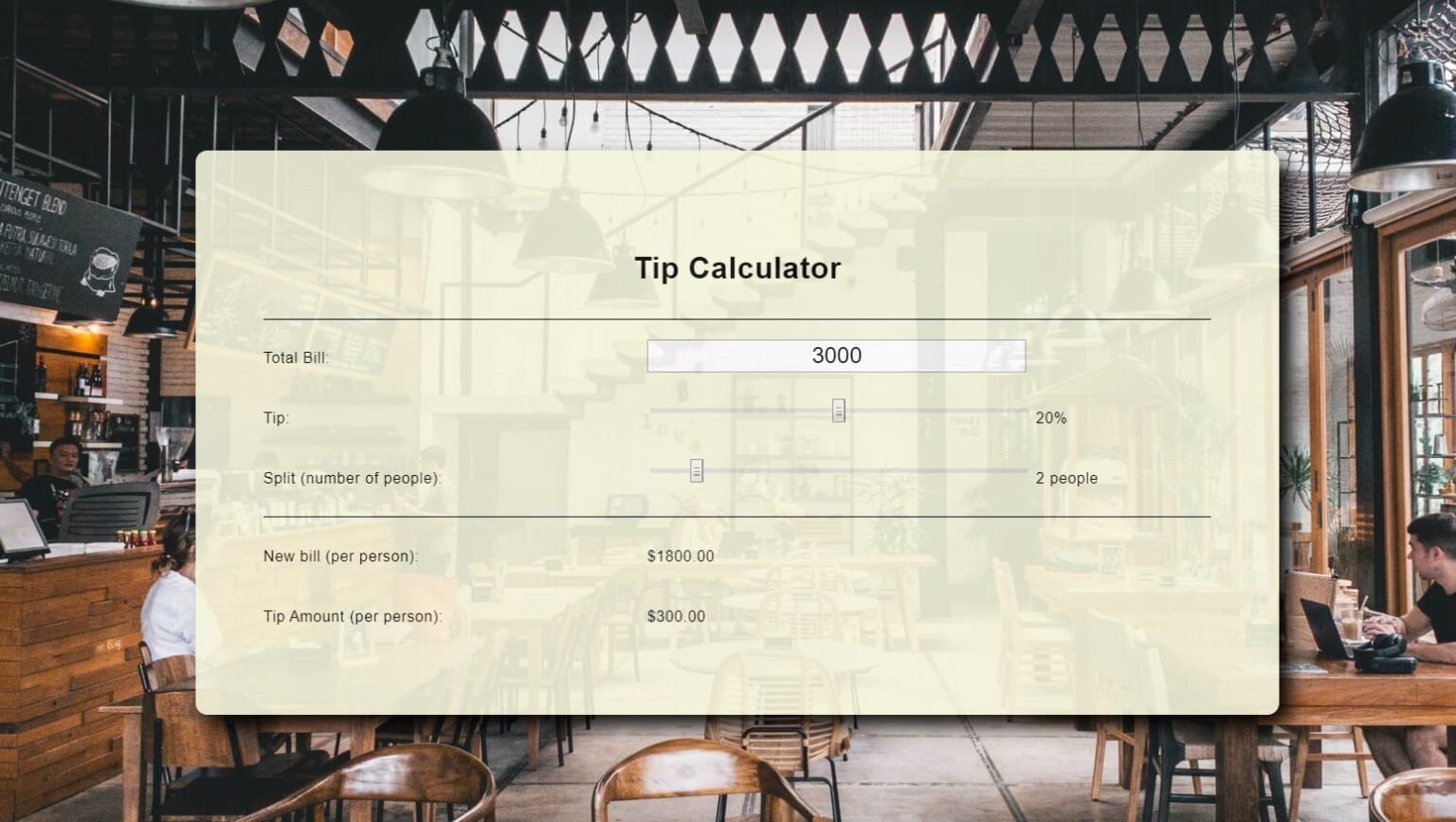 Tip Calculator In Javascript With Source Code